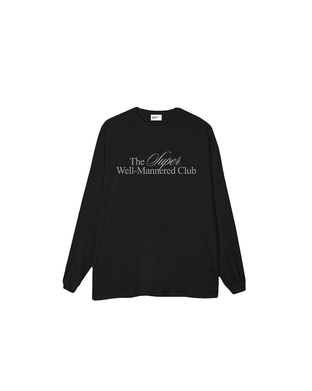 The Super Well-Mannered Club black oversized long sleeves tee